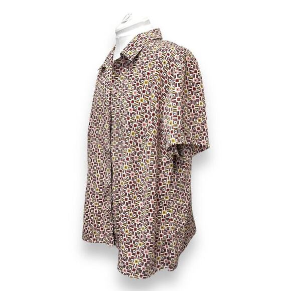 Notations Womens Geometric Short Sleeve Blouse - 3X - Polyester - Fun Retro Patt - Picture 2 of 7